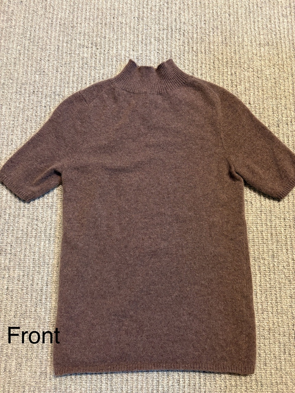 Women’s sz S 100% cashmere mockneck short sleeve sweater by InCashmere